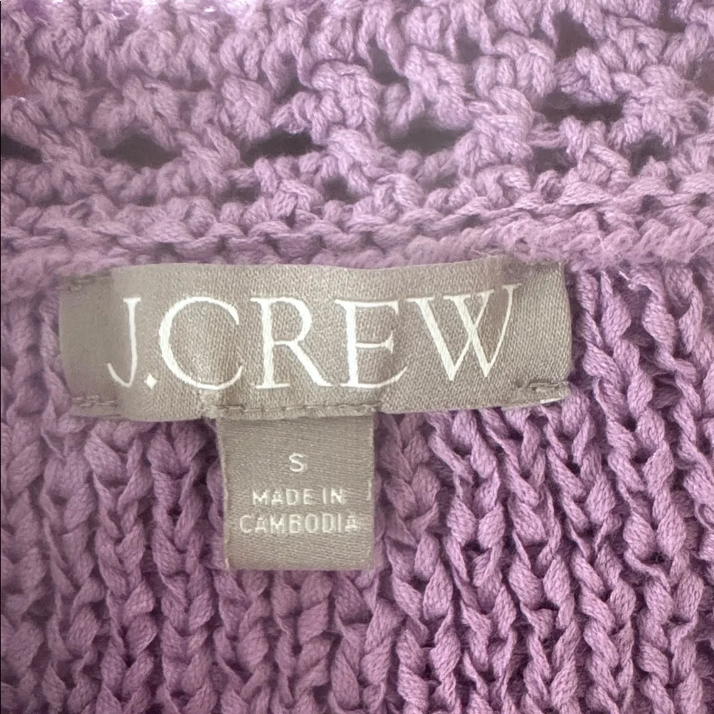 J. Crew Pointelle Purple Lavender High-Neck Textured Knit Sweater Tank Top S